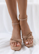 Πέδιλα με μπαρέτα και στρας TFP - Nude - thefashionproject.gr - TFP