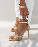 Πέδιλα με μπαρέτα tfp - Χρυσό - thefashionproject.gr - Estil