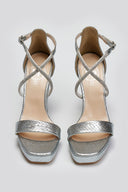 Πέδιλα με pattern και στρας TFP - Ασημί - thefashionproject.gr - TFP