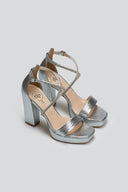 Πέδιλα με pattern και στρας TFP - Ασημί - thefashionproject.gr - TFP
