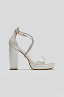 Πέδιλα με pattern και στρας TFP - Λευκό Πέρλα - thefashionproject.gr - TFP