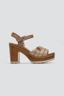 Πέδιλα με ψάθινη φάσα Refresh 172704 - Τάουπε - thefashionproject.gr - Refresh