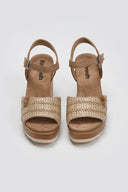 Πέδιλα με ψάθινη φάσα Refresh 172704 - Τάουπε - thefashionproject.gr - Refresh