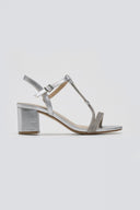 Πέδιλα με στρας και μπαρέτα - Ασημί - thefashionproject.gr - La Coquette