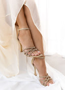 Πέδιλα με στρας και μπαρέτα tfp - Χρυσό - thefashionproject.gr - TFP