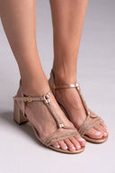 Πέδιλα με στρας και μπαρέτα - Χαλκός - thefashionproject.gr - La Coquette - 23833013002