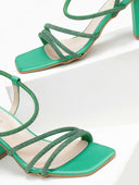 Πέδιλα με στρας σατέν tfp - Πράσινο - thefashionproject.gr - TFP