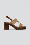 Πέδιλα με σχοίνινη φάσα ERYNN - Κάμελ - thefashionproject.gr - ERYNN