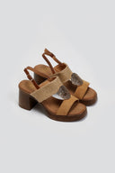 Πέδιλα με σχοίνινη φάσα ERYNN - Κάμελ - thefashionproject.gr - ERYNN
