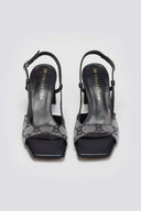 Πέδιλα με ύφασμα και print TFP - Μαύρο - thefashionproject.gr - TFP