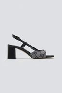 Πέδιλα με ύφασμα και print TFP - Μαύρο - thefashionproject.gr - TFP