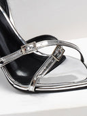 Πέδιλα μυτερά λουστρίνι TFP 75432 - Ασημί - thefashionproject.gr - TFP