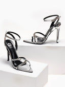 Πέδιλα μυτερά λουστρίνι TFP 75432 - Ασημί - thefashionproject.gr - TFP