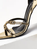 Πέδιλα μυτερά λουστρίνι TFP 75432 - Χρυσό - thefashionproject.gr - TFP