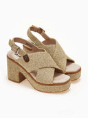 Πέδιλα platforms από ψάθα Refresh 171790