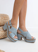 Πέδιλα platforms από ψάθα Refresh 171790