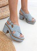 Πέδιλα platforms από ψάθα Refresh 171790