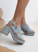 Πέδιλα platforms από ψάθα Refresh 171790