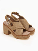 Πέδιλα platforms από ψάθα Refresh 171790