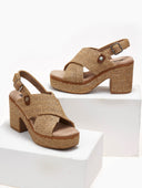 Πέδιλα platforms από ψάθα Refresh 171790