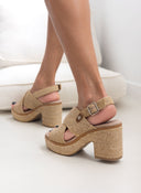 Πέδιλα platforms από ψάθα Refresh 171790