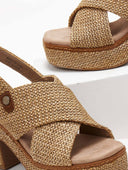 Πέδιλα platforms από ψάθα Refresh 171790
