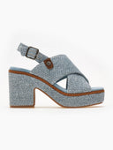 Πέδιλα platforms από ψάθα Refresh 171790 - Γαλάζιο - thefashionproject.gr - Refresh
