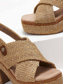 Πέδιλα platforms από ψάθα Refresh 171790 - Τάουπε - thefashionproject.gr - Refresh