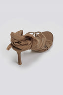 Πέδιλα σατέν με κορδέλα CORINA - Κάμελ - thefashionproject.gr - CORINA