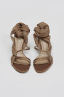 Πέδιλα σατέν με κορδέλα CORINA - Κάμελ - thefashionproject.gr - CORINA