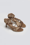 Πέδιλα σατέν με κορδέλα CORINA - Κάμελ - thefashionproject.gr - CORINA