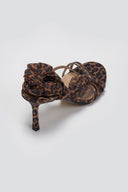 Πέδιλα σατέν με κορδέλα και print CORINA - Leopard - thefashionproject.gr - CORINA