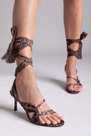 Πέδιλα σατέν με κορδέλα και print CORINA - Leopard - thefashionproject.gr - CORINA