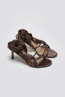 Πέδιλα σατέν με κορδέλα και print CORINA - Leopard - thefashionproject.gr - CORINA