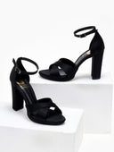 Πέδιλα σατέν με μπαρέτα TFP - Μαύρο - thefashionproject.gr - TFP