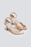 Πέδιλα σατέν με μπαρέτα TFP - Nude - thefashionproject.gr - TFP