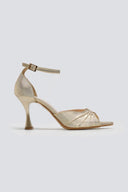 Πέδιλα σατέν με μπαρέτα TFP - Χρυσό - thefashionproject.gr - TFP