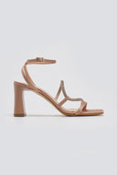 Πέδιλα σατέν με στρας TFP - Nude - thefashionproject.gr - TFP