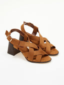 Πέδιλα suede με crossover φάσες ERYNN - Κάμελ - thefashionproject.gr - ERYNN