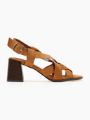 Πέδιλα suede με crossover φάσες ERYNN - Κάμελ - thefashionproject.gr - ERYNN