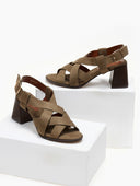 Πέδιλα suede με crossover φάσες ERYNN - Λαδί - thefashionproject.gr - ERYNN