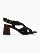 Πέδιλα suede με crossover φάσες ERYNN - Μαύρο - thefashionproject.gr - ERYNN