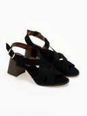 Πέδιλα suede με crossover φάσες ERYNN - Μαύρο - thefashionproject.gr - ERYNN