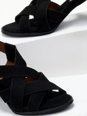 Πέδιλα suede με crossover φάσες ERYNN - Μαύρο - thefashionproject.gr - ERYNN