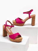 Πέδιλα suede με φελλό MARIAMARE