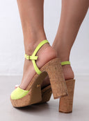 Πέδιλα suede με φελλό MARIAMARE