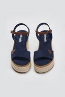 Πέδιλα suede με σχοινί στη σόλα Refresh 172578 - Μπλε σκούρο - thefashionproject.gr - Refresh