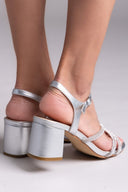 Πέδιλα χαμηλά με στρας - Ασημί - thefashionproject.gr - La Coquette