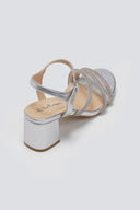 Πέδιλα χαμηλά με στρας - Ασημί - thefashionproject.gr - La Coquette