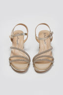 Πέδιλα χαμηλά με στρας - Χρυσό - thefashionproject.gr - La Coquette